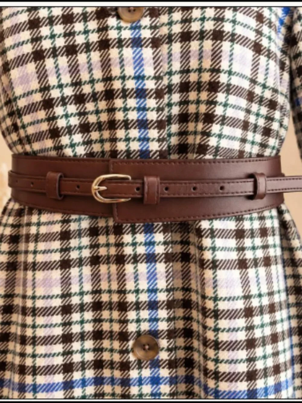 Women’s Wide Waist Belt with Slim Buckle Strap – Black, Brown or Coffee